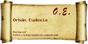 Orbán Eudoxia névjegykártya